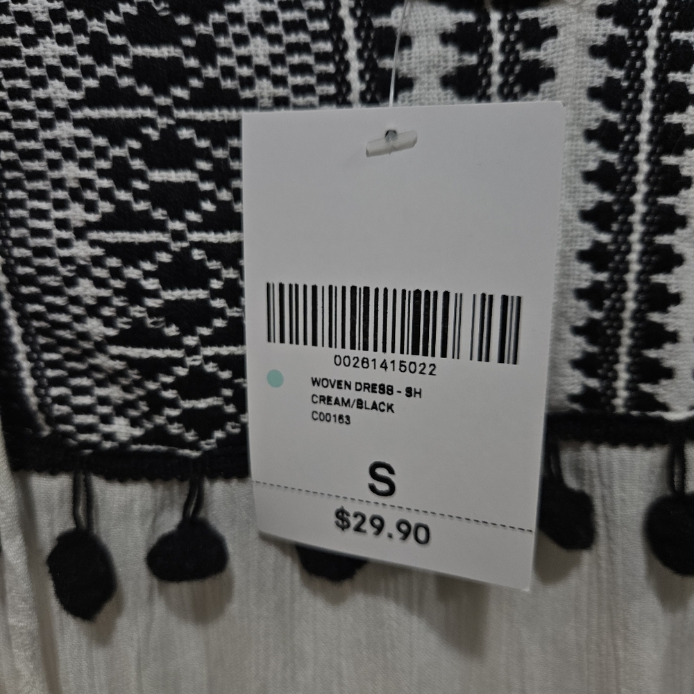 ⚡ 2 for $5 - Forever 21 Black and White Boho Dress - Picture 6 of 7